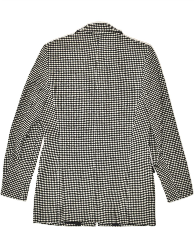 VINTAGE Womens Full Zip Blazer Jacket UK 12 Medium Black Check | Vintage Vintage | Thrift | Second-Hand Vintage | Used Clothing | Messina Hembry 