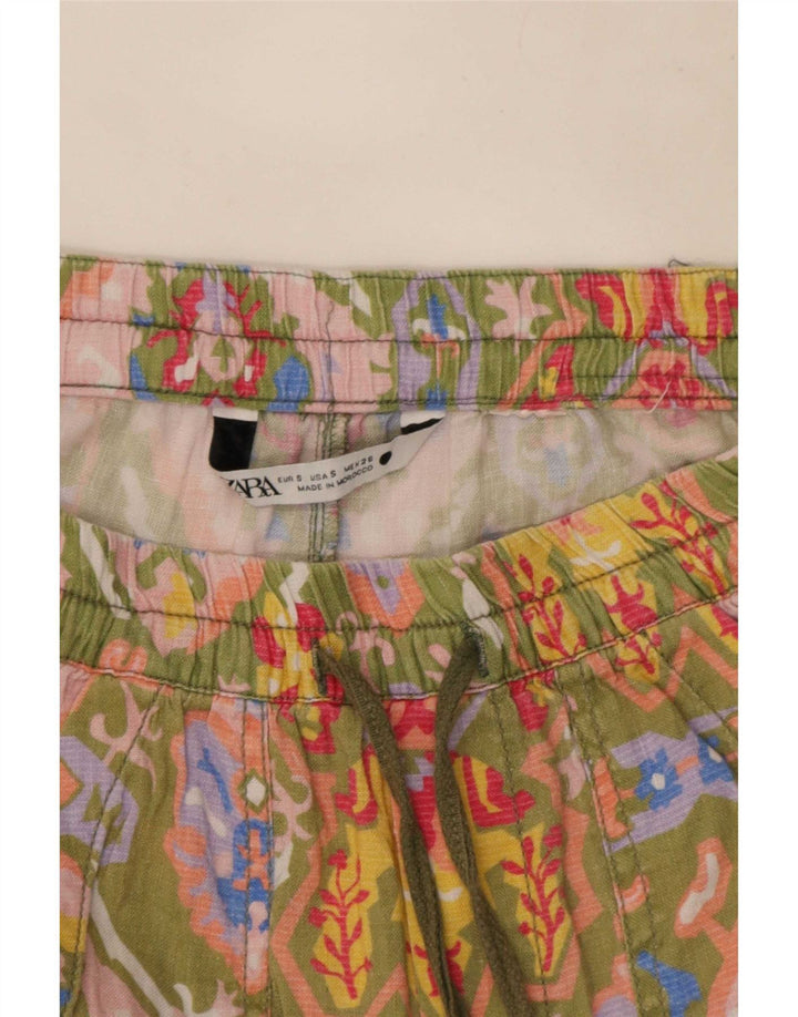 Zara Womens Chino Shorts Small W26 Multicoloured Floral