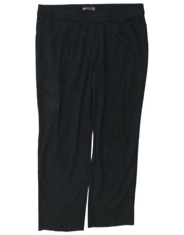 Marks & Spencer Womens Straight Casual Trousers UK 18 XL W38 L27 Navy Blue