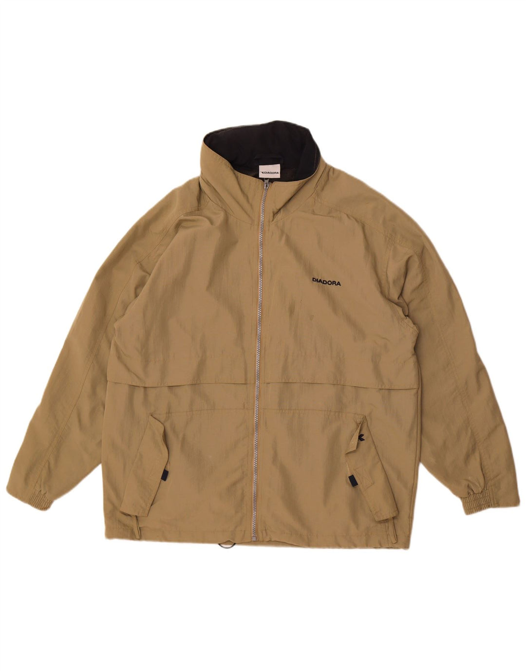 Diadora Mens Loose Fit Rain Jacket UK 36 Small Khaki Polyamide