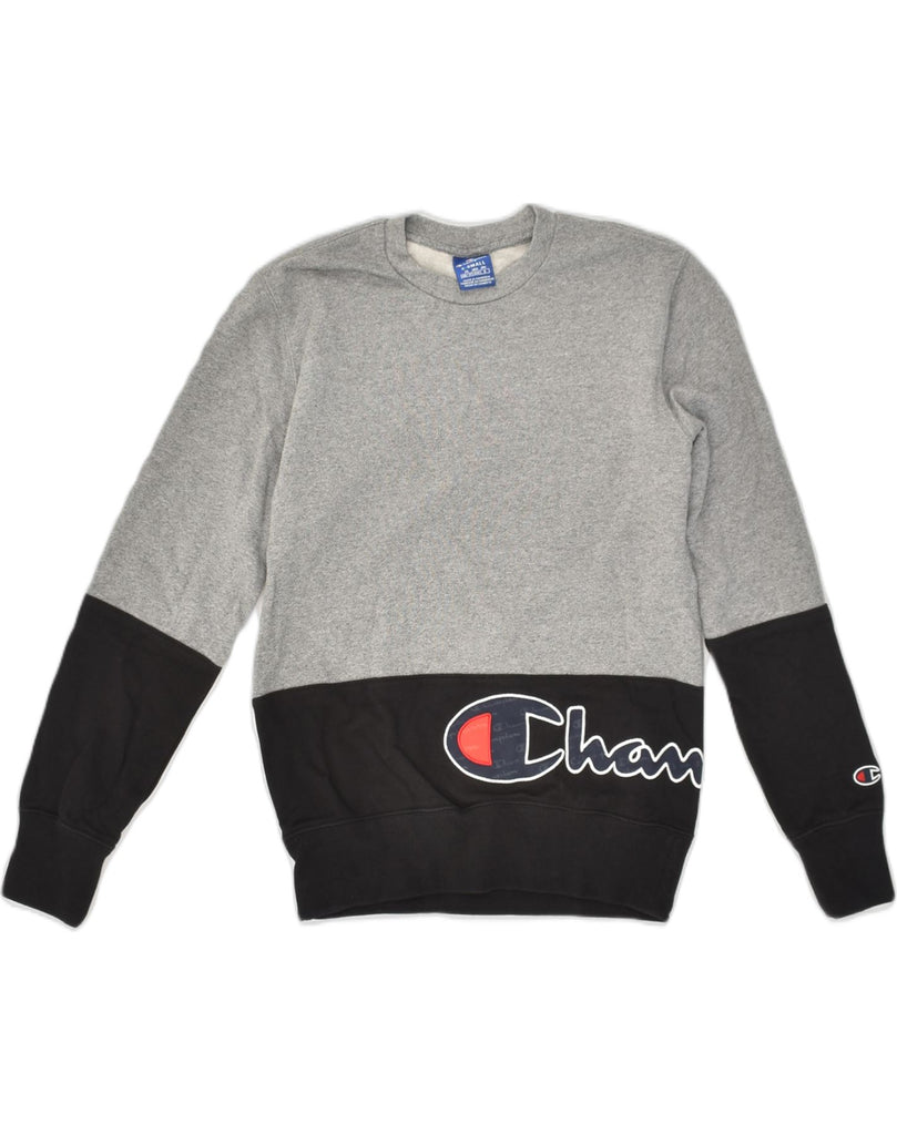 CHAMPION Mens Graphic Sweatshirt Jumper XS Grey Cotton | Vintage Champion | Thrift | Second-Hand Champion | Used Clothing | Messina Hembry 