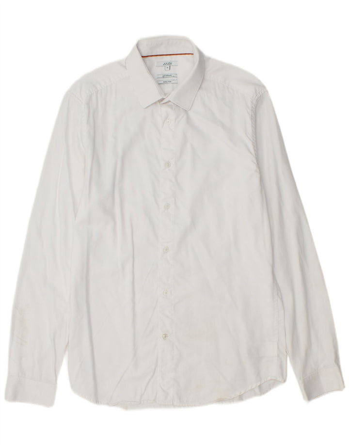 JULES Mens Slim Fit Shirt Medium White Cotton
