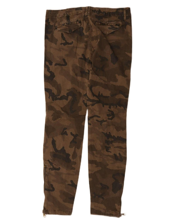 Zara Womens Slim Chino Trousers EU 42 Large W32 L27 Khaki Camouflage