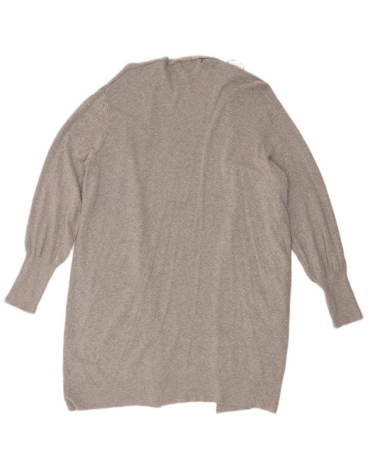 Marks & Spencer Womens Longline Cardigan Sweater UK 16 Large Grey Flecked
