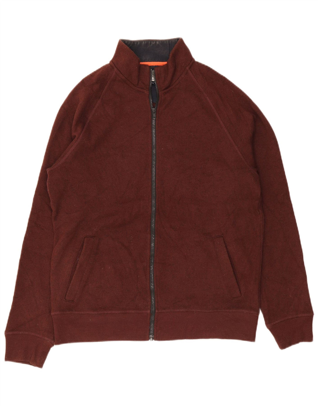 John Lewis Mens Tracksuit Top Jacket Medium Burgundy Polyester