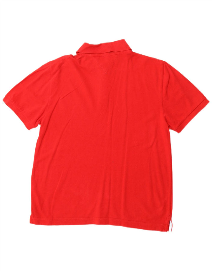 TOMMY HILFIGER Mens Polo Shirt Large Red Cotton