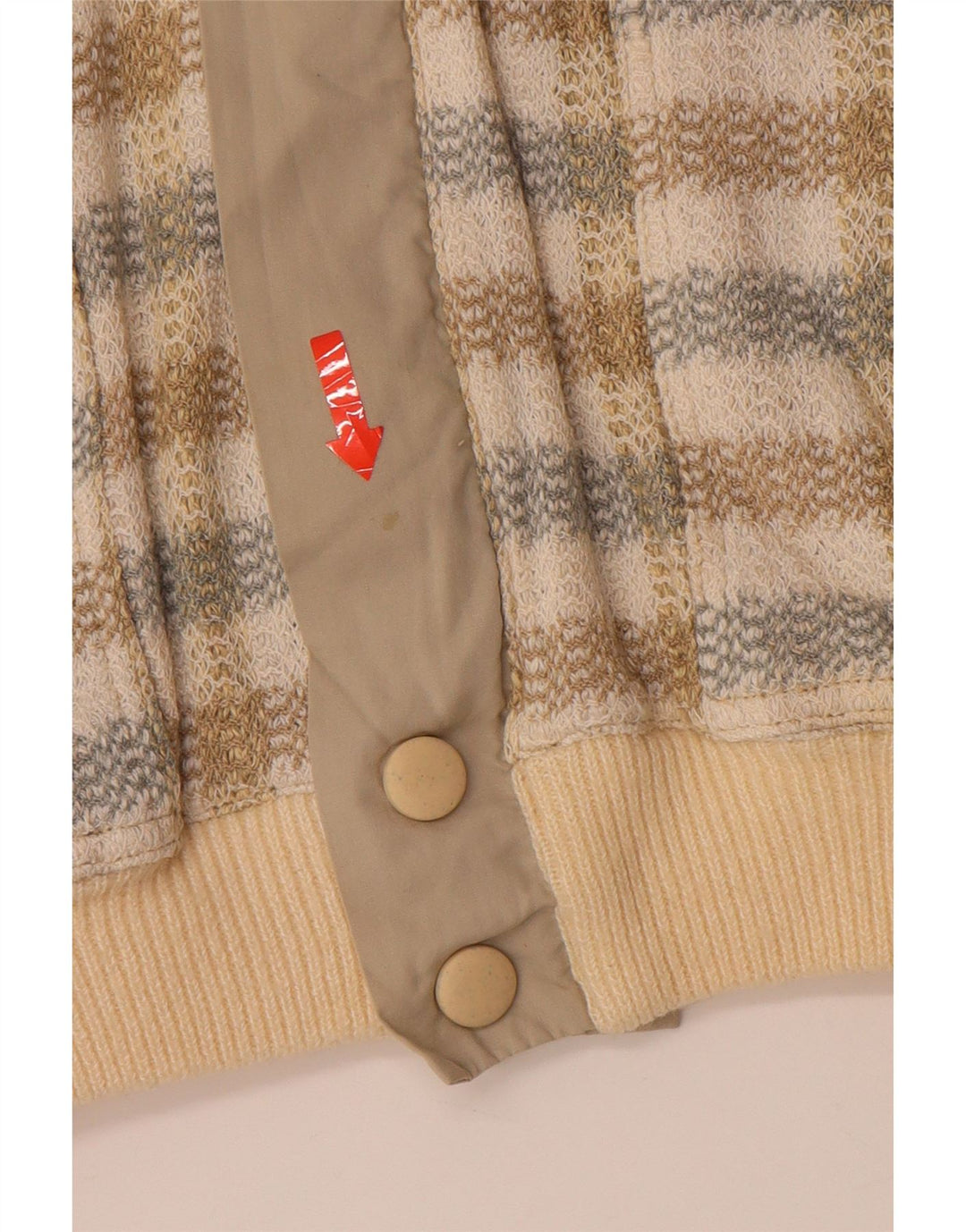 HEMMOND Mens Bomber Jacket UK 38 Medium Beige Check Cotton