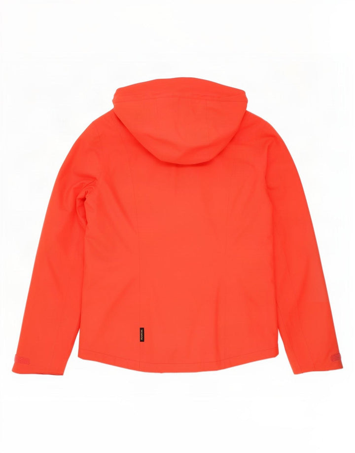 Jack Wolfskin Womens Hooded Oversized Rain Jacket UK 8/10 Small Red