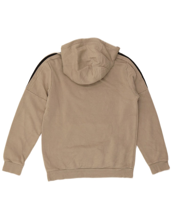 Adidas Boys Graphic Hoodie Jumper 13-14 Years Beige Cotton