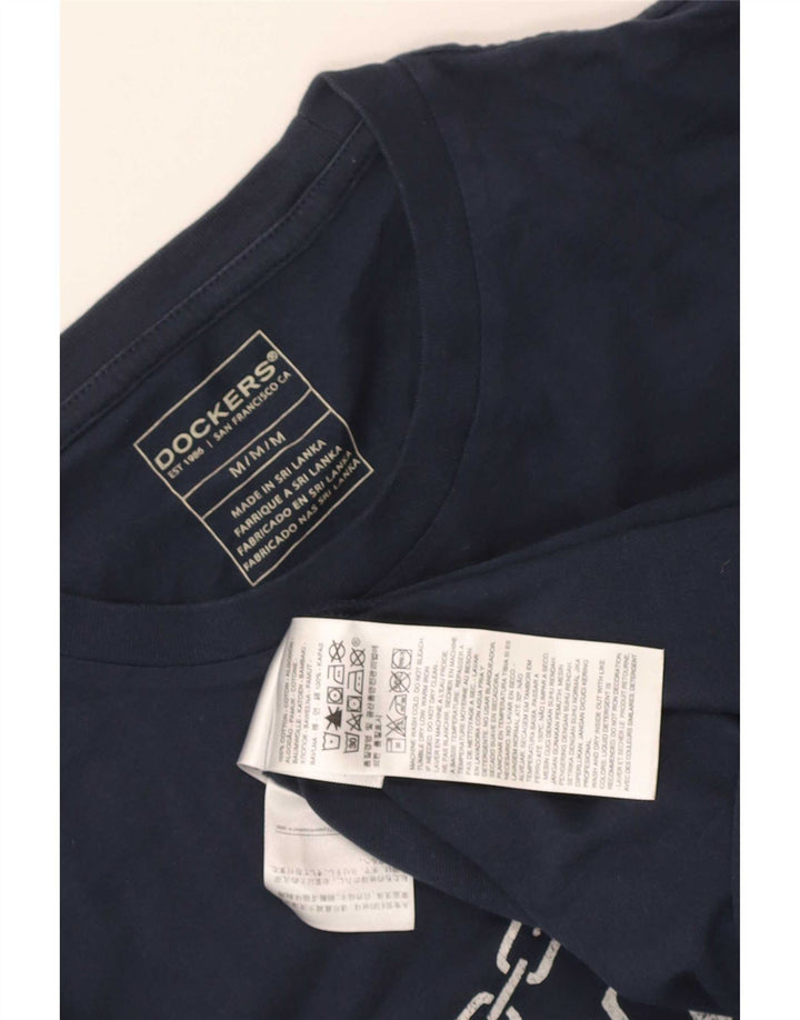 Dockers Mens Khakis Graphic T-Shirt Top Medium Navy Blue Cotton