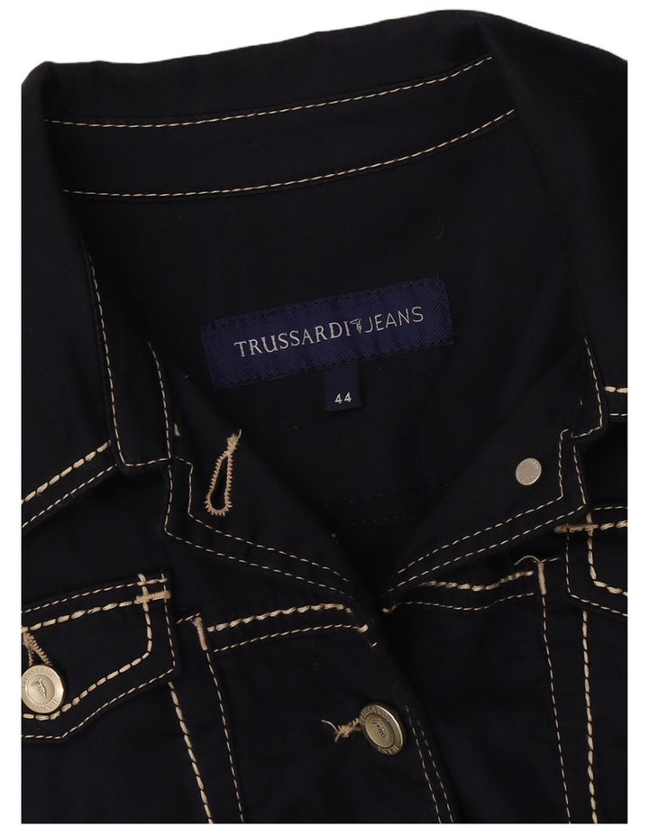 Trussardi Jeans Womens Bomber Jacket IT 44 Medium Navy Blue