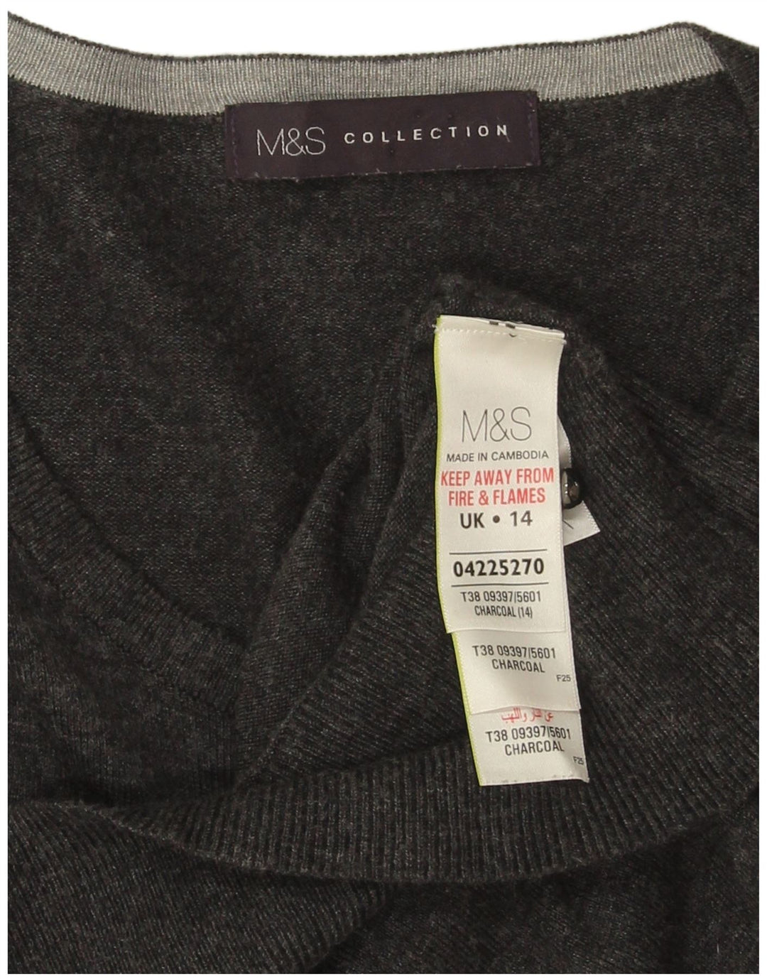 Marks & Spencer Womens Cardigan Sweater UK 14 Medium Grey Viscose