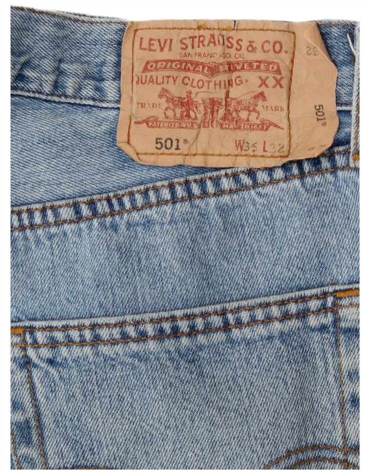 Levi's Mens 501 Straight Jeans W36 L32 Blue Cotton