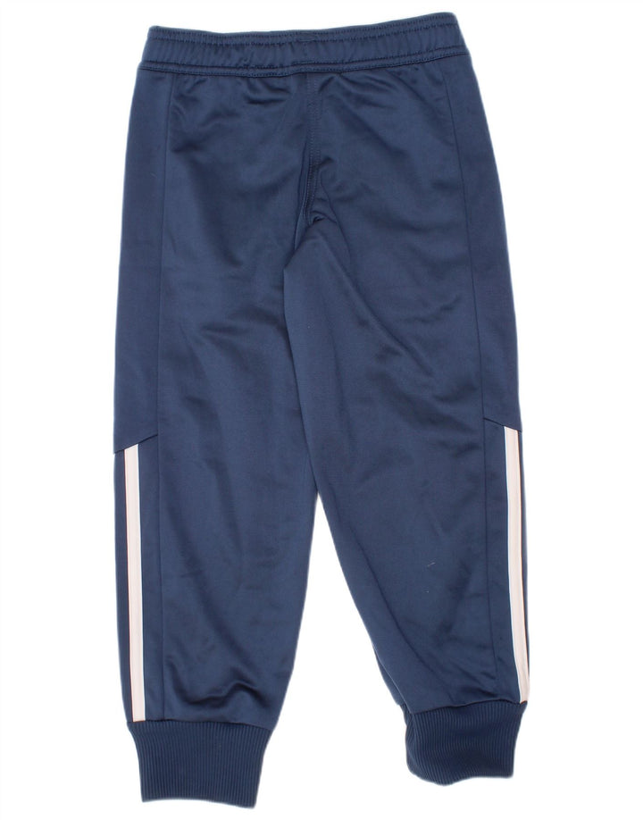 Adidas Boys Tracksuit Trousers Joggers 4-5 Years  Navy Blue Polyester