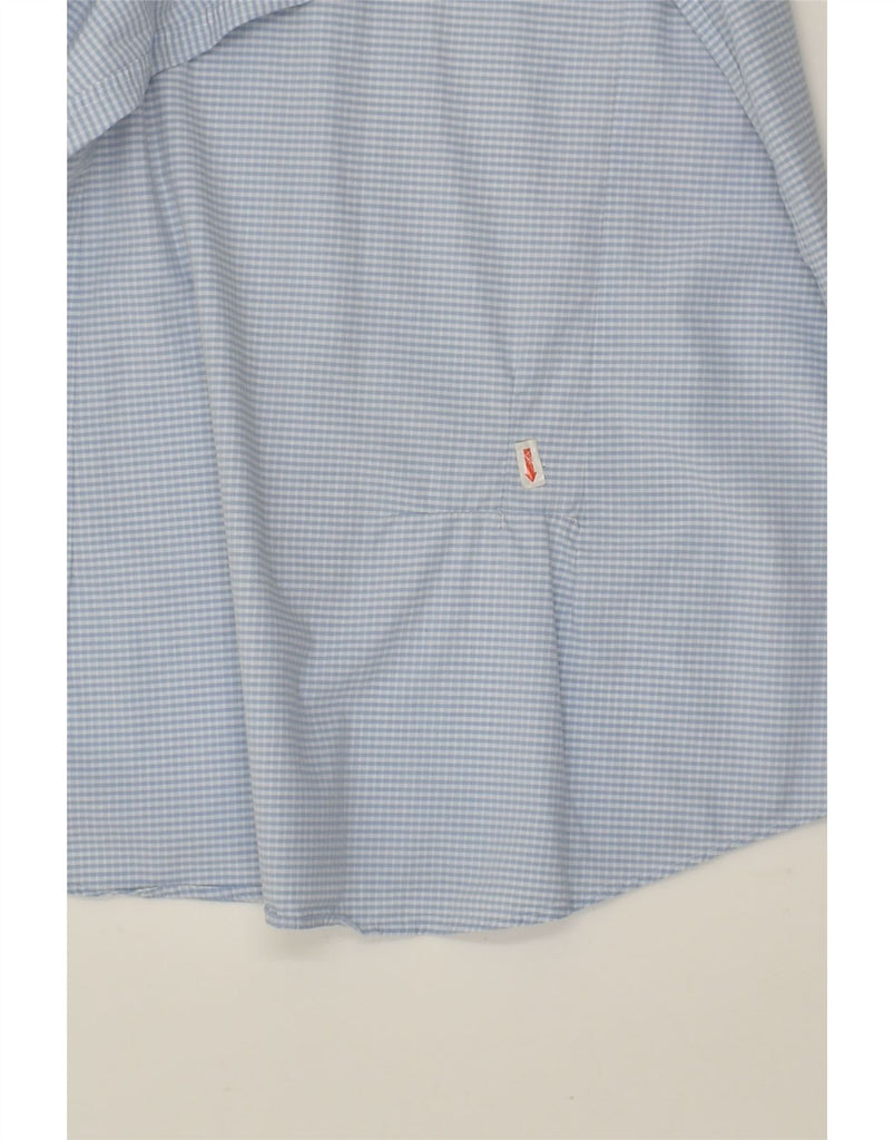 CALVIN KLEIN Mens Fitted Fitted Shirt Size 41 16 Large Blue Check Cotton | Vintage Calvin Klein | Thrift | Second-Hand Calvin Klein | Used Clothing | Messina Hembry 