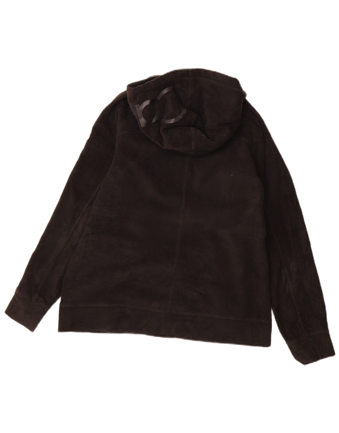 CALVIN KLEIN Womens Graphic Hooded Fleece Jacket UK 14 Medium Black