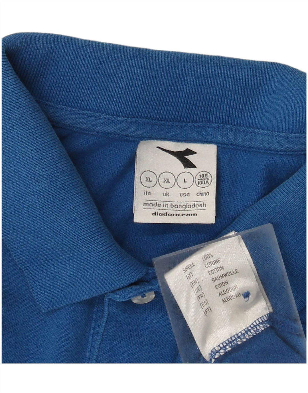 Diadora Mens Polo Shirt XL Blue Cotton