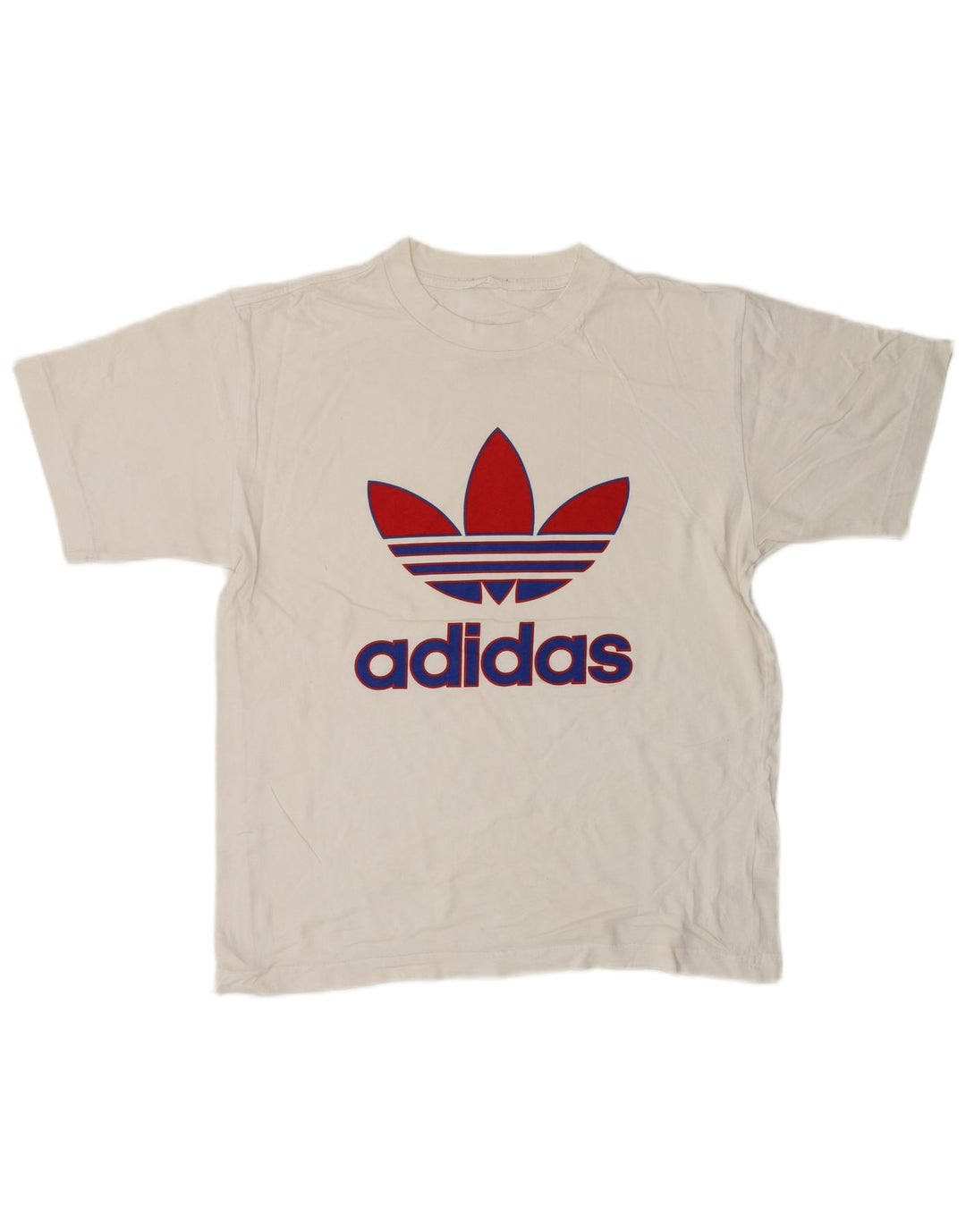 ADIDAS Mens Graphic T-Shirt Top Small White Cotton