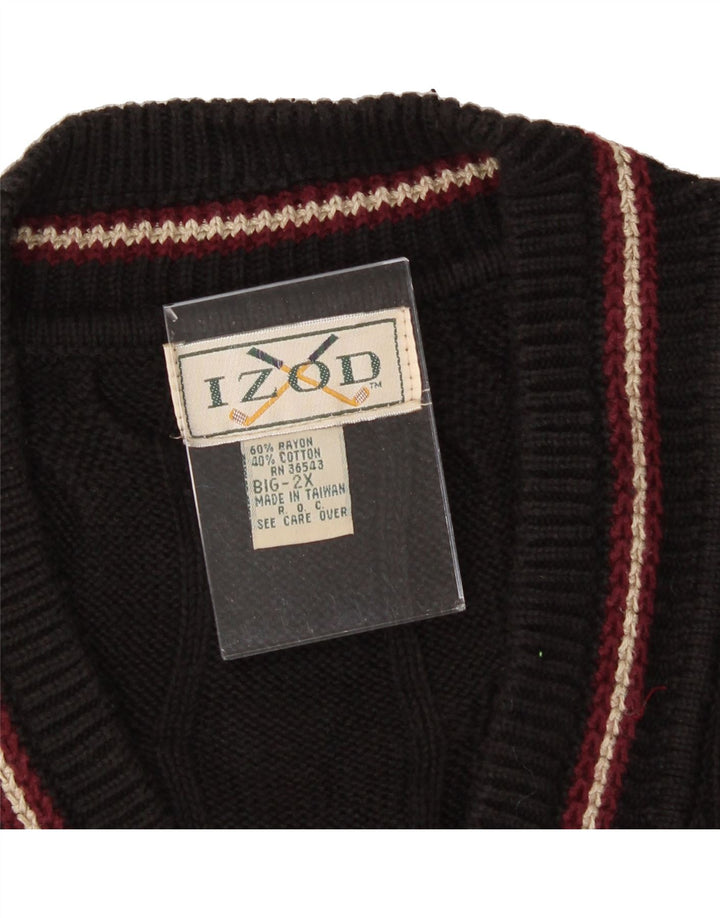 IZOD Mens Big Vest Tank Top 2XL Black Rayon Vintage Izod and Second-Hand Izod from Messina Hembry 