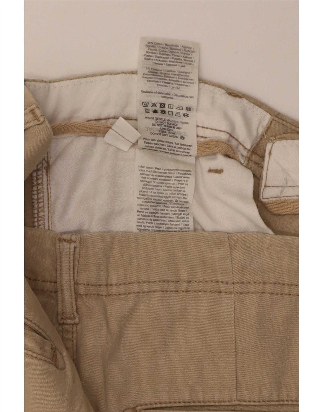 Jack & Jones Mens Cargo Shorts Small W32 Beige Cotton