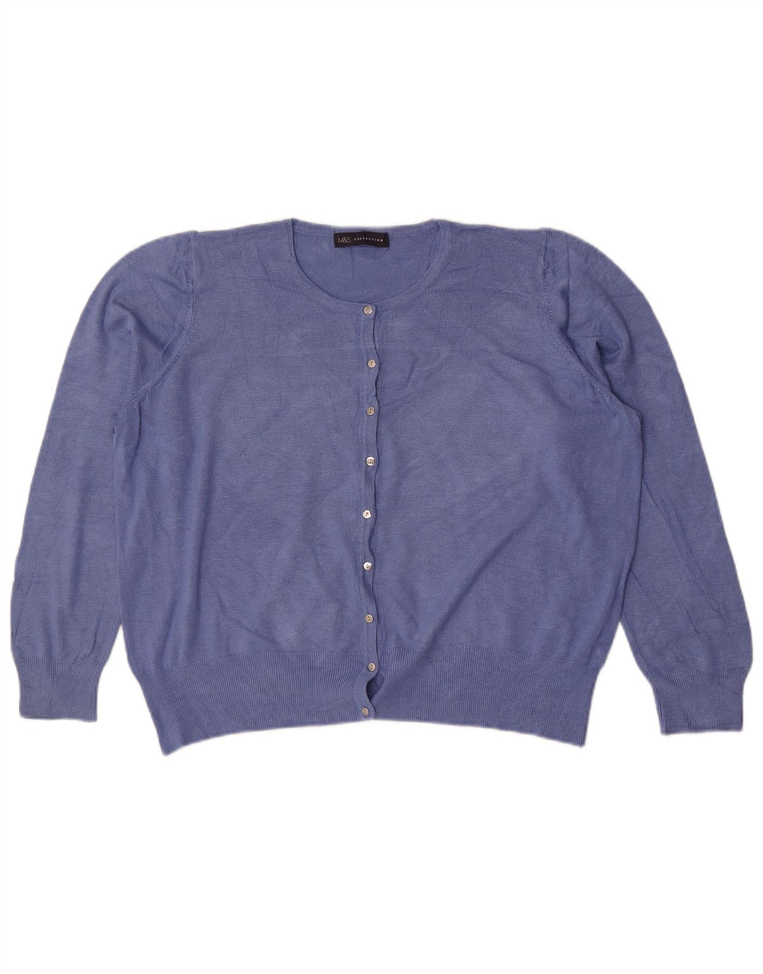 Marks & Spencer Womens Crop Cardigan Sweater UK 18 XL Blue