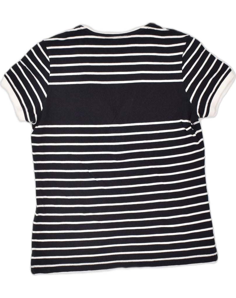 MARINA YACHTING Womens T-Shirt Top UK 20 2XL Black Striped Cotton | Vintage | Thrift | Second-Hand | Used Clothing | Messina Hembry 