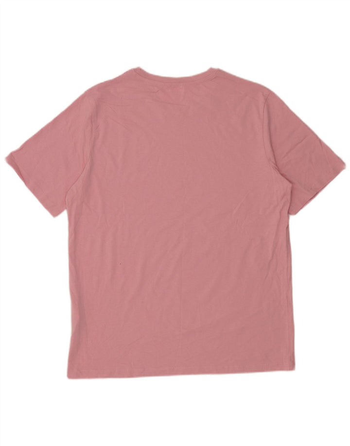 Jack & Jones Mens T-Shirt Top Large Pink Cotton