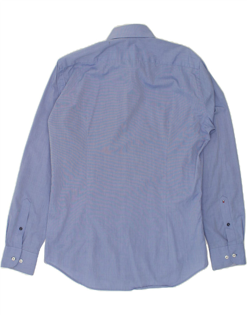 TOMMY HILFIGER Mens Tailored Fitted Shirt Size 37 14 1/2 Small Blue Cotton Vintage Tommy Hilfiger and Second-Hand Tommy Hilfiger from Messina Hembry 