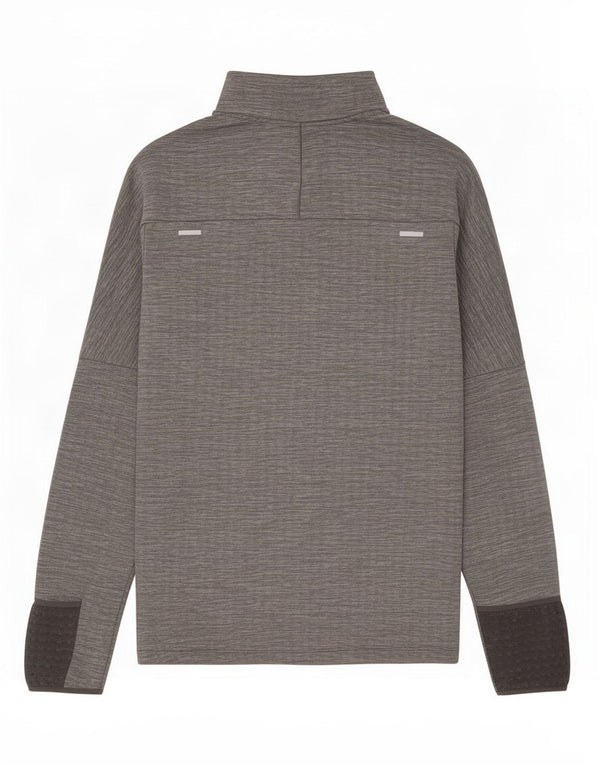 Nike Mens Zip Neck Pullover Tracksuit Top Small Grey Flecked Polyester
