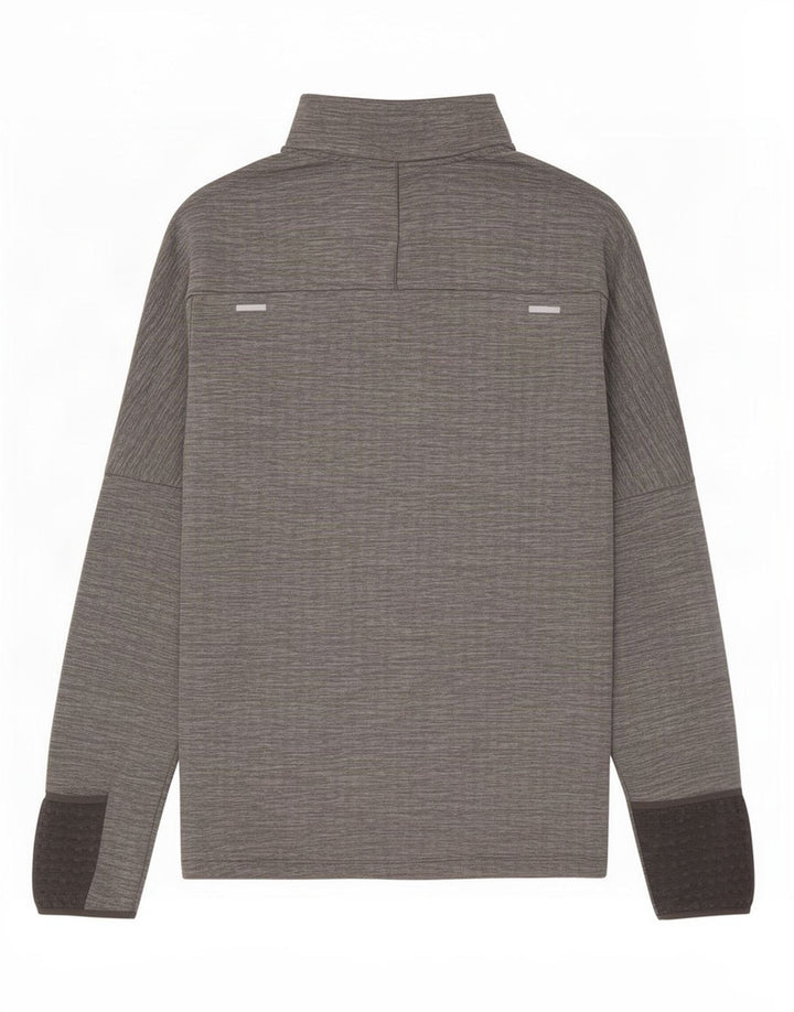 Nike Mens Zip Neck Pullover Tracksuit Top Small Grey Flecked Polyester