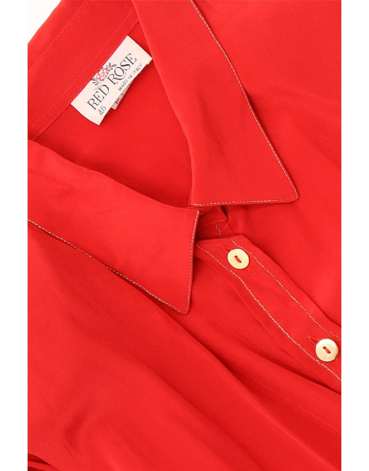 Vintage Womens Long Sleeve Regular Shirt IT 46 Large Red Silk