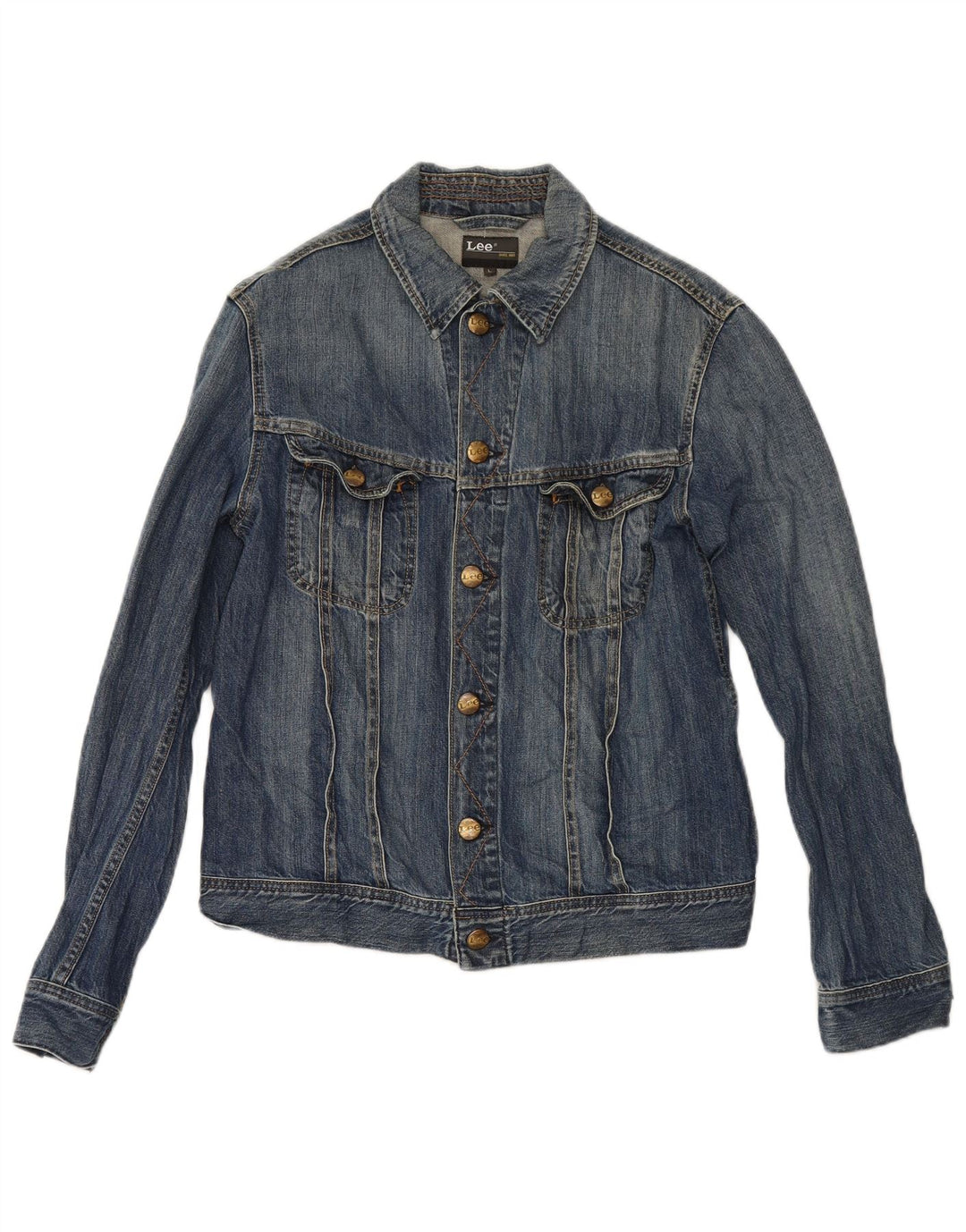 Lee Womens Denim Jacket UK 16 Large Blue Cotton
