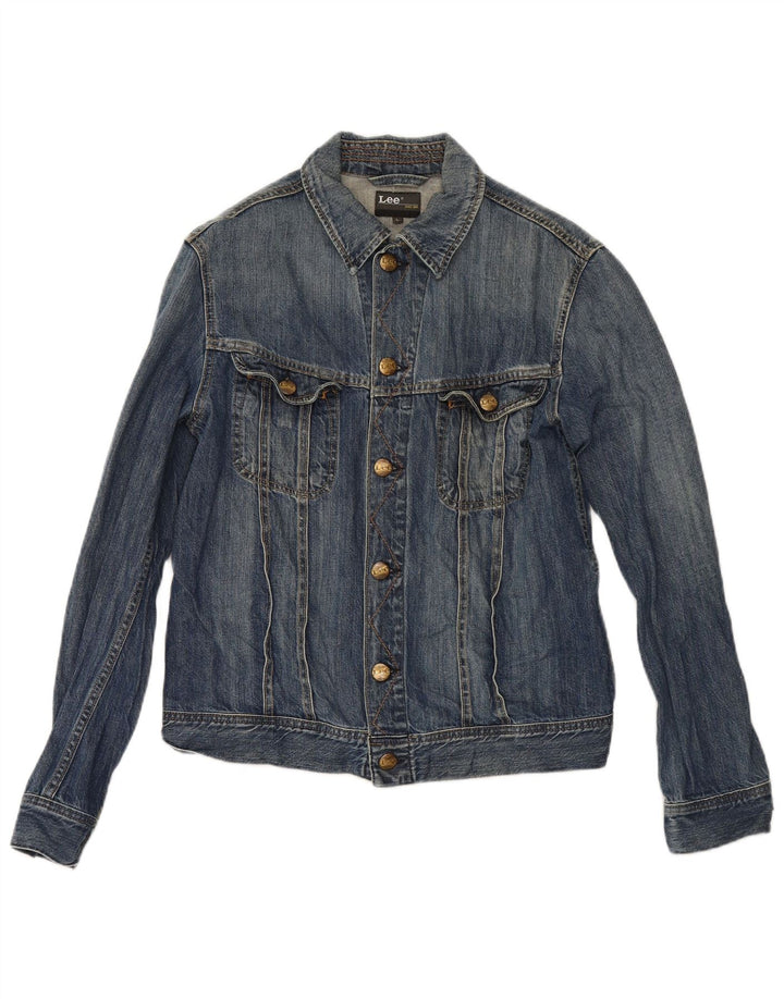 Lee Womens Denim Jacket UK 16 Large Blue Cotton