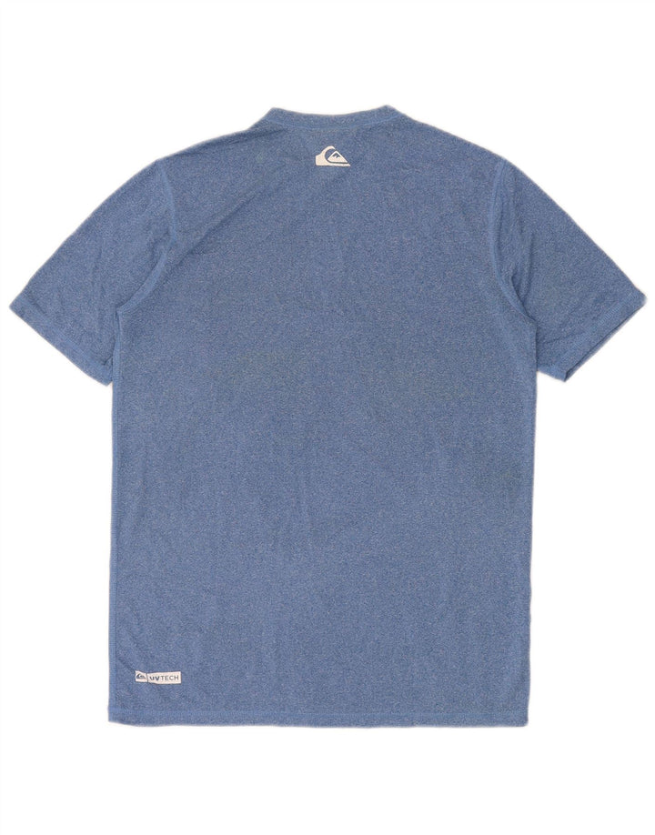 QUIKSILVER Boys Graphic T-Shirt Top 13-14 Years Blue Flecked Nylon