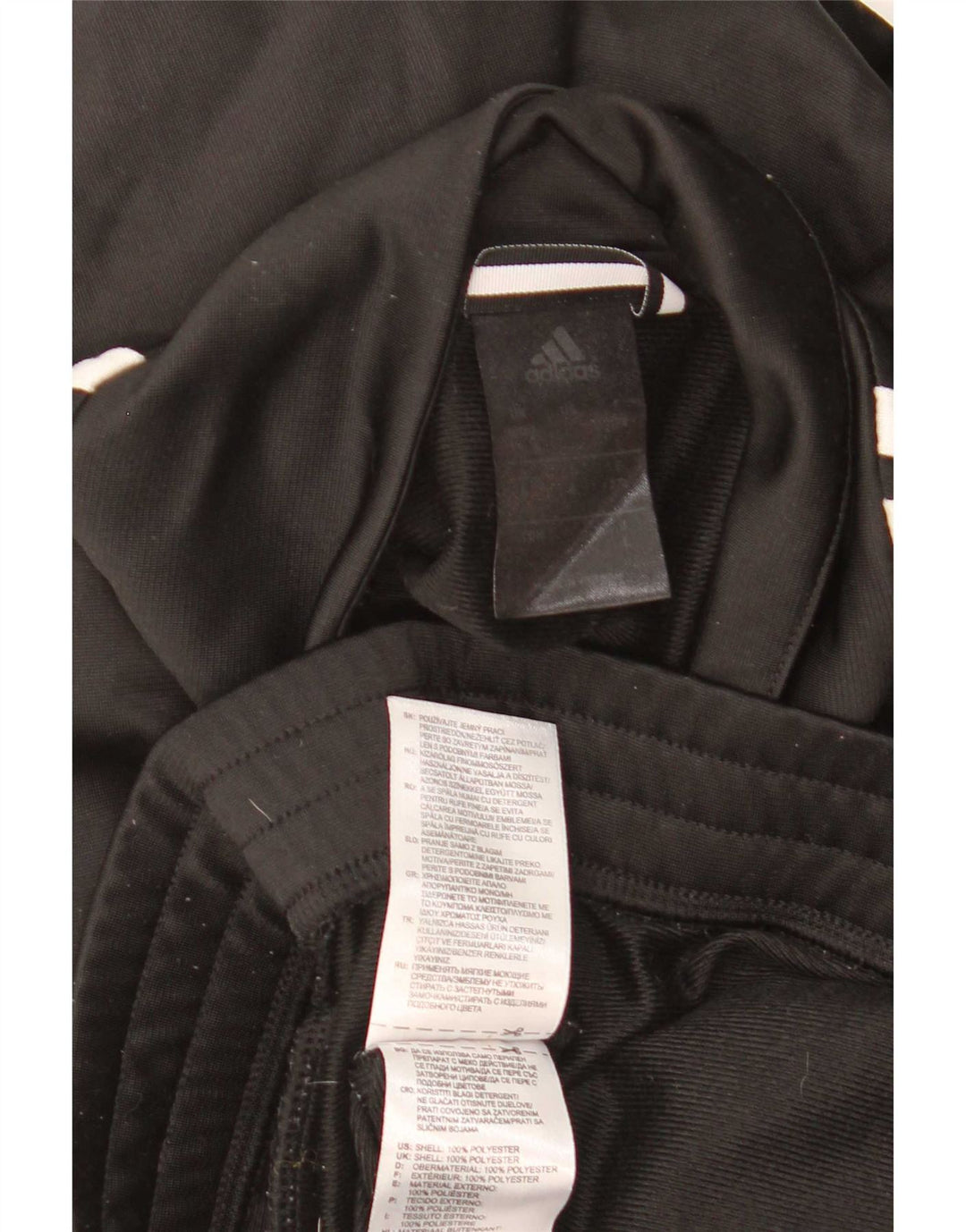 Adidas Mens Tracksuit Top Jacket Large Black Polyester