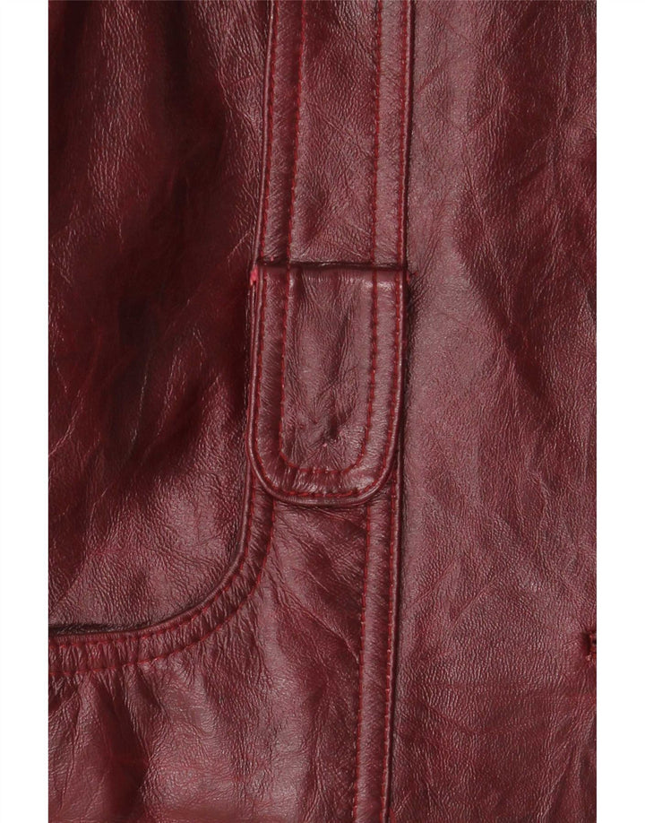 Vintage Womens Leather Jacket UK 26 5XL Burgundy