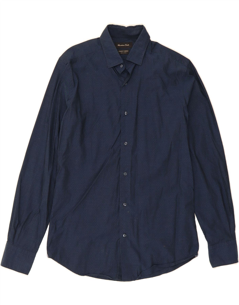 MASSIMO DUTTI Mens Shirt Small Navy Blue Spotted Vintage Massimo Dutti and Second-Hand Massimo Dutti from Messina Hembry 