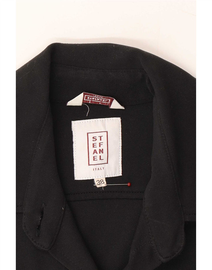 Stefanel Womens Bomber Jacket IT 38 XS Black Polyamide