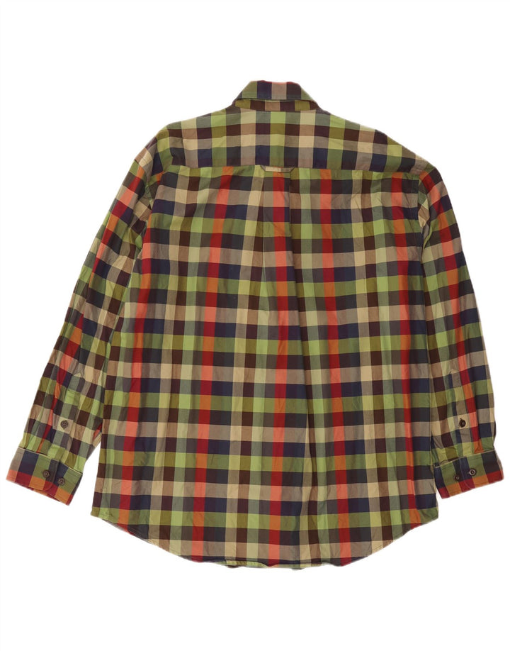 Orvis Mens Shirt XL Green Check Cotton