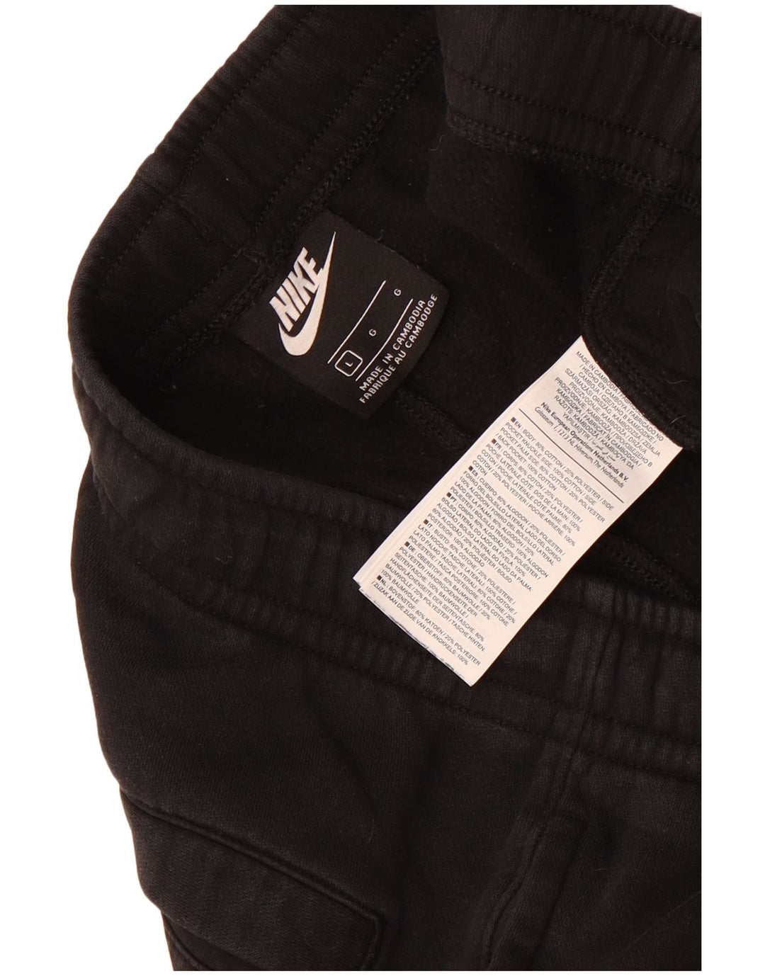 Nike Mens Graphic Tracksuit Trousers Joggers Large Black Cotton
