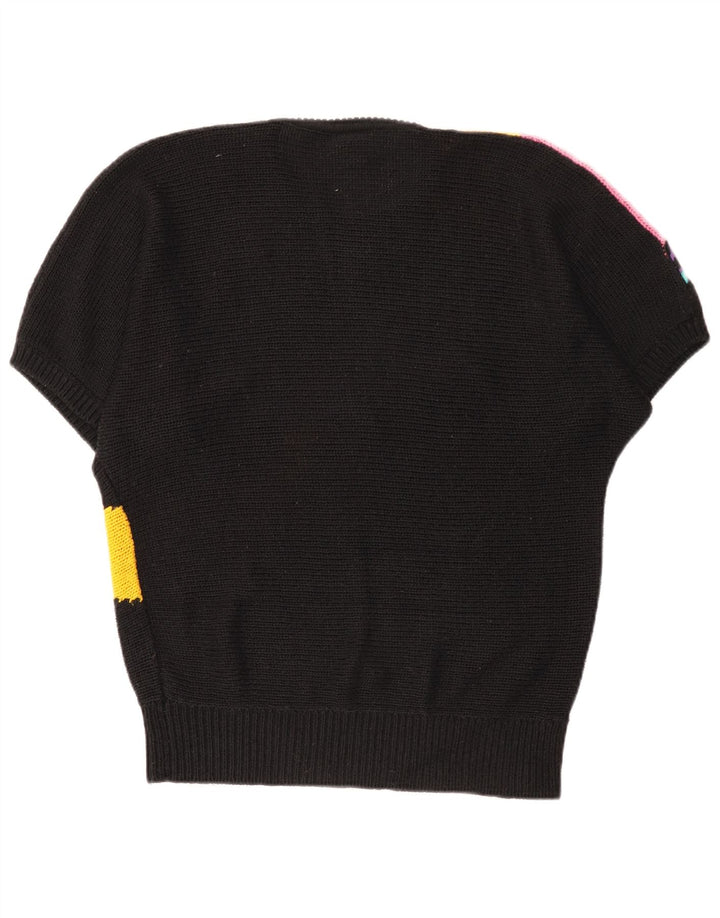 Yessica Womens Crew Neck Jumper Sweater EU 40/42 Medium Black Colourblock