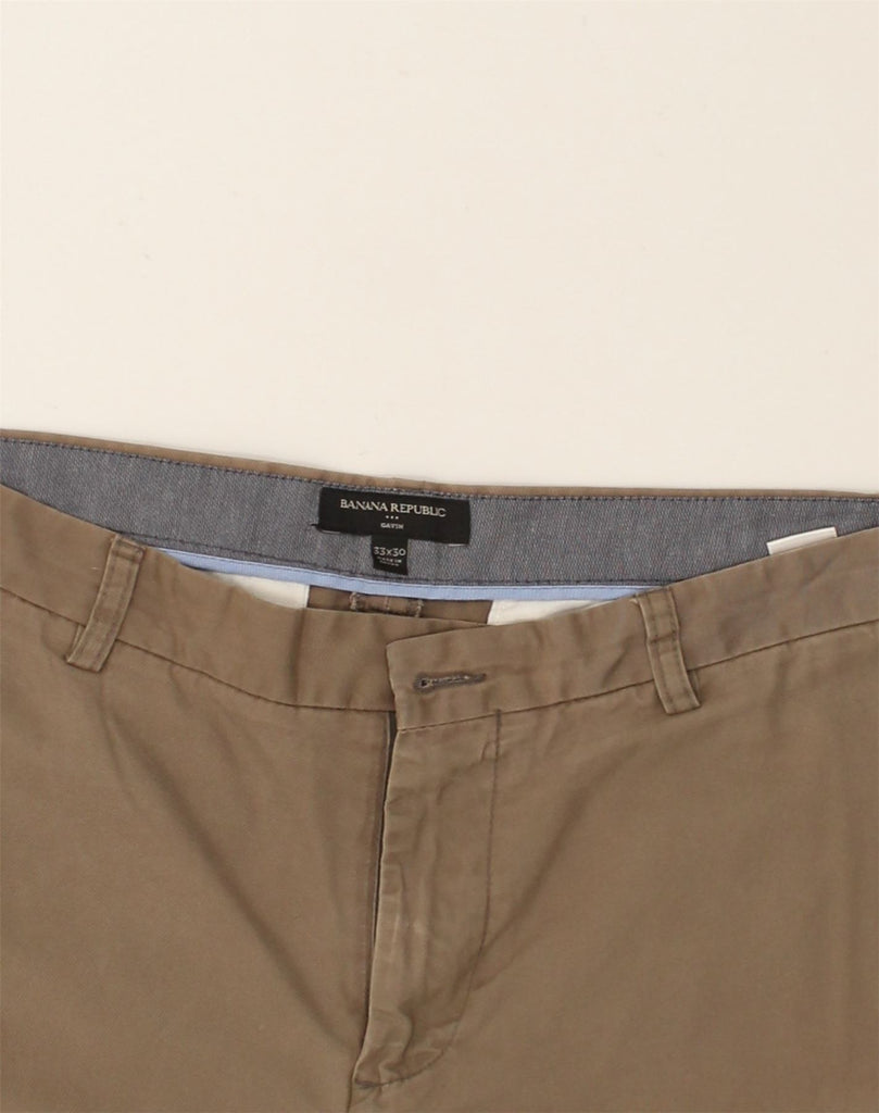 BANANA REPUBLIC Mens Gavin Straight Chino Trousers W33 L30 Brown Cotton | Vintage Banana Republic | Thrift | Second-Hand Banana Republic | Used Clothing | Messina Hembry 