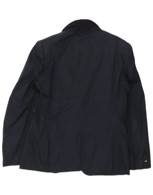 Reiss Mens 2 Button Blazer Jacket UK 42 XL Navy Blue Cotton