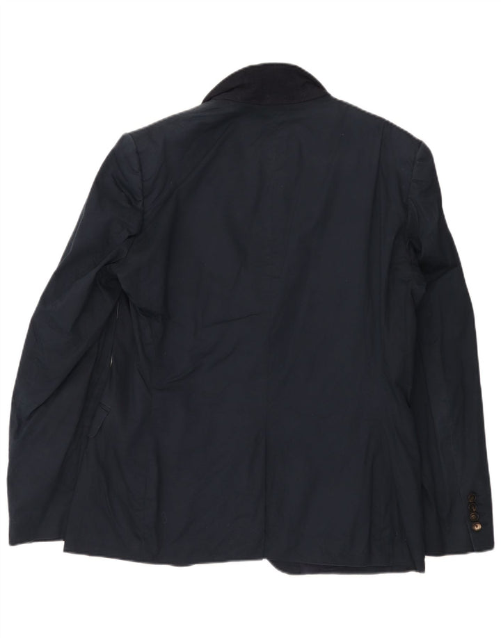 Reiss Mens 2 Button Blazer Jacket UK 42 XL Navy Blue Cotton