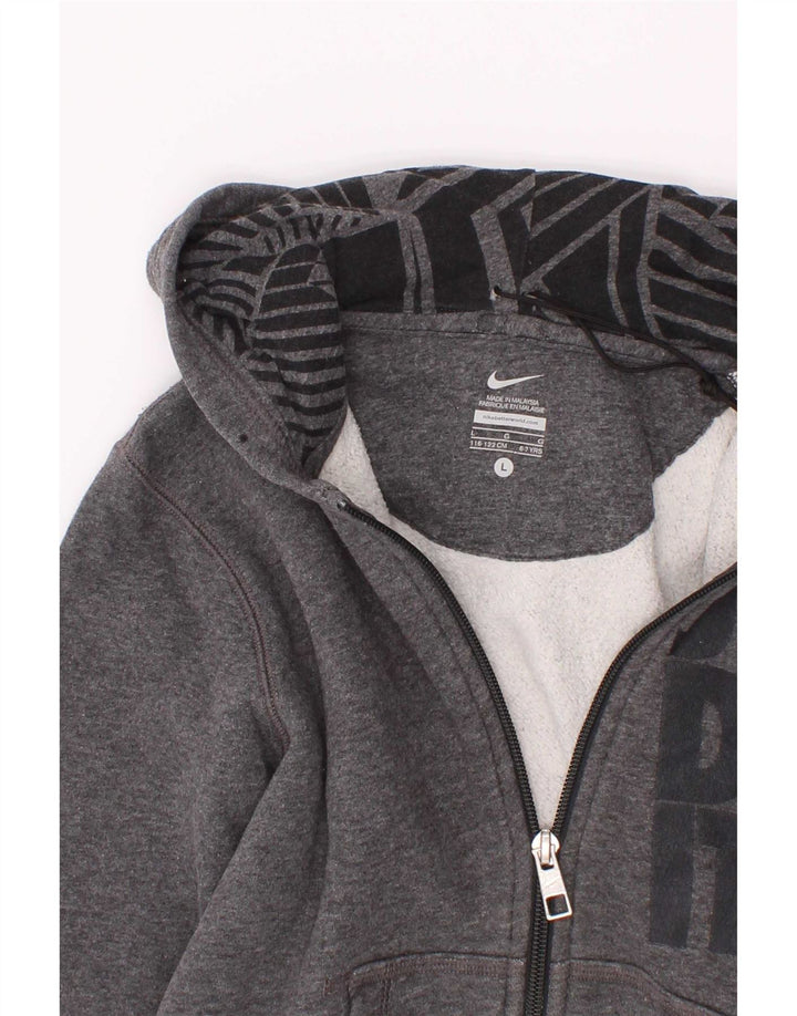 Nike Boys Graphic Zip Hoodie Sweater 6-7 Years Grey