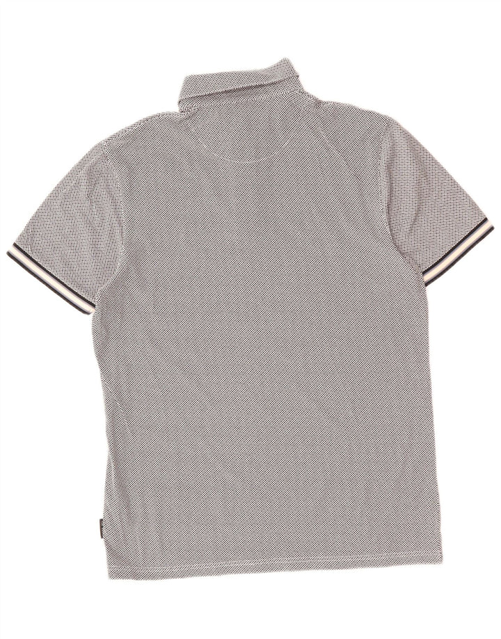 Ted Baker Mens Polo Shirt Size 2 Small Grey Check Cotton