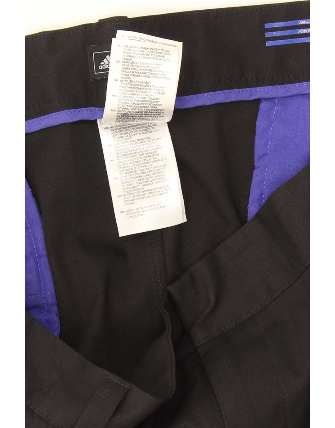 Adidas Mens Straight Suit Trousers W40 L30 Black Polyester