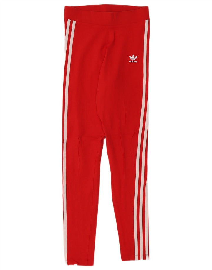 Adidas Womens Leggings UK 10 Small Red Cotton