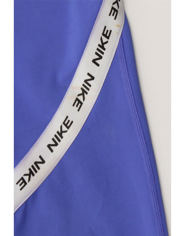 Nike Womens Graphic Capri Leggings UK 8 Small Blue Colourblock Polyester