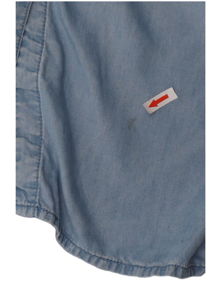 Marks & Spencer Womens Oversized Short Sleeve Shirt Dress UK 8 Small Blue